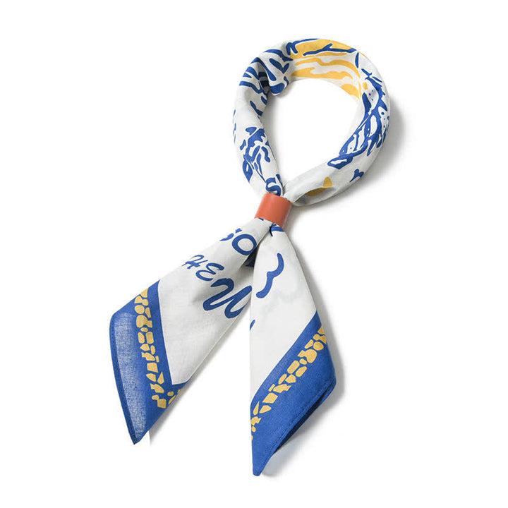 White & Blue Cowboy Campfire Square Scarf - image 5