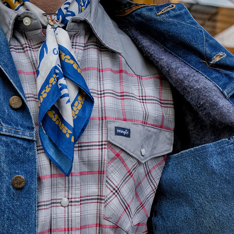 White & Blue Cowboy Campfire Square Scarf - image 4