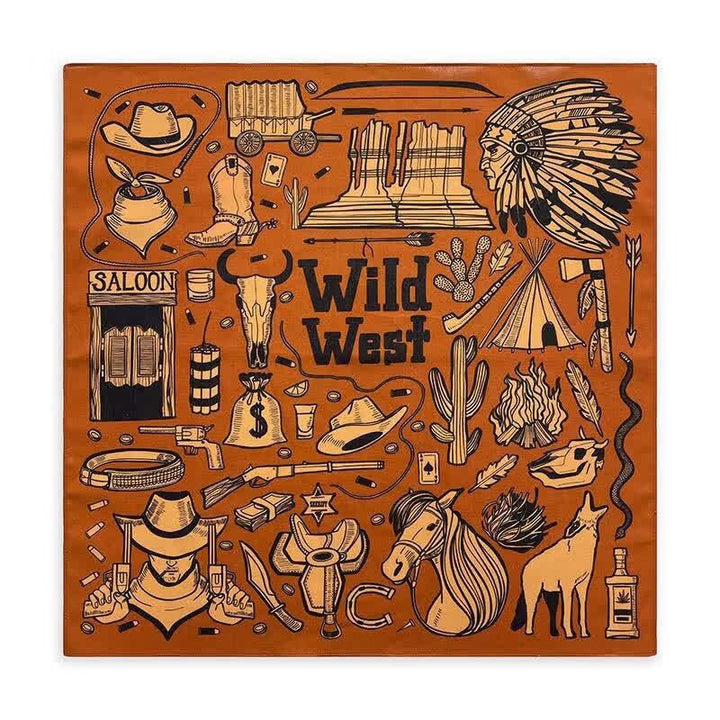 Ethnic Indian Wild West Element Square Scarf - Orange - image 9