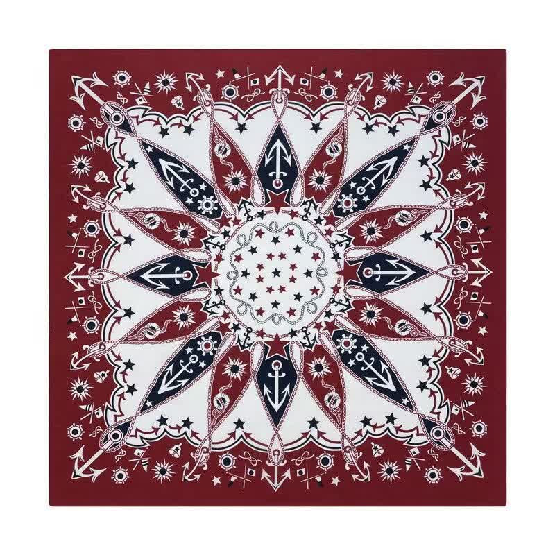 Western Sail Pattern Retro Motorcycle Square Scarf - Style #5 - image 7