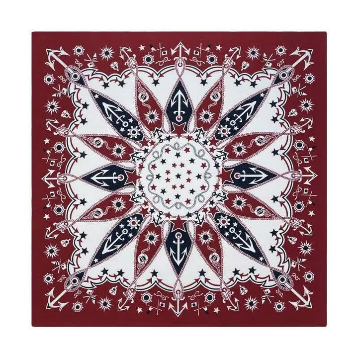 Western Sail Pattern Retro Motorcycle Square Scarf - Style #5 - image 7