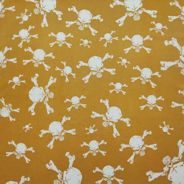 Yellow & White Pirate Skeleton Skull Print Square Scarf - Style #3 - image 8