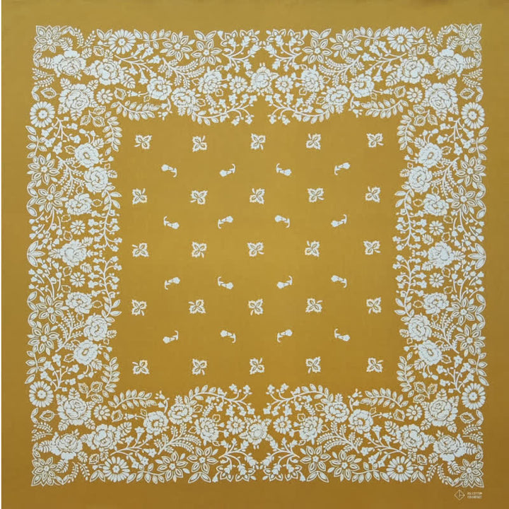 Yellow & White Pirate Skeleton Skull Print Square Scarf - Style #5 - image 10