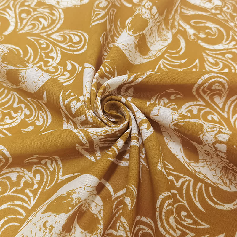 Yellow & White Pirate Skeleton Skull Print Square Scarf - image 4