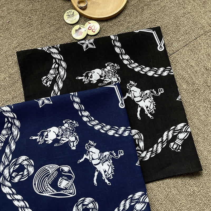 Cowboy Western Traditional Graphic Square Scarf - image 4