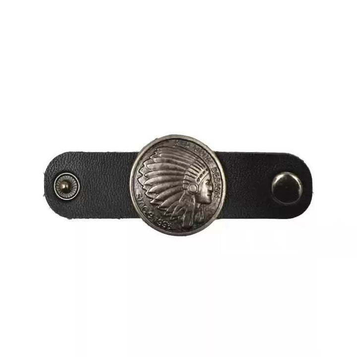 Decoration Round Carved Leather Scarf Buckle - Indian - image 4