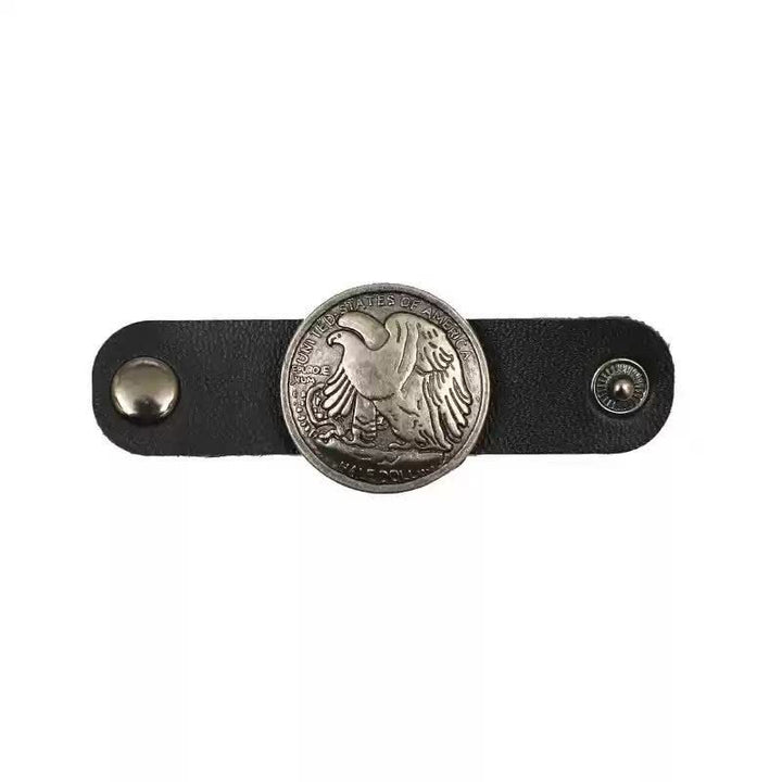 Decoration Round Carved Leather Scarf Buckle - Eagle - image 3
