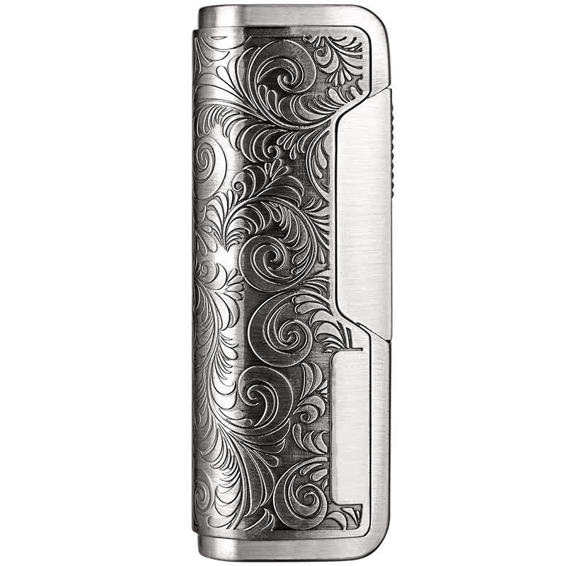Retro Carved Lighter Set & Cigar Cutter - Lighter - Silver - image 17