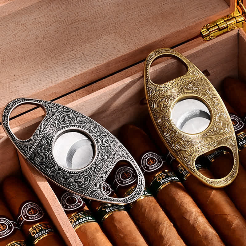 Retro Carved Lighter Set & Cigar Cutter - image 10