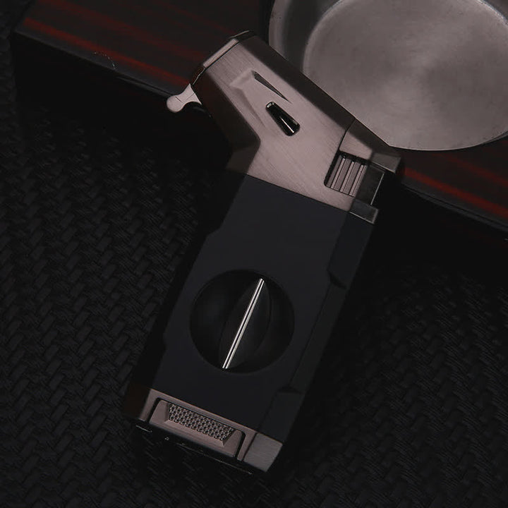 Vintage Jet Flame Herb Butane Lighter & Cigar Cutter - Black - image 11