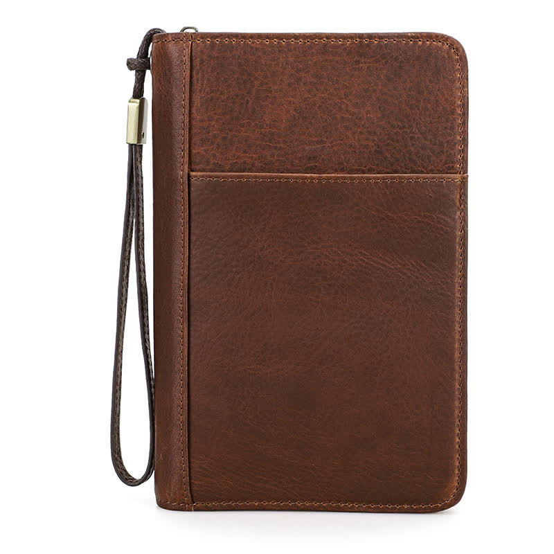 Travel Large Capacity Zipper Leather Cigar Case (For Five Cigars) - Brown - image 15
