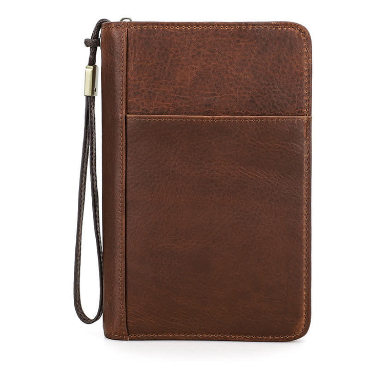 Travel Large Capacity Zipper Leather Cigar Case (For Five Cigars) - Brown - image 15