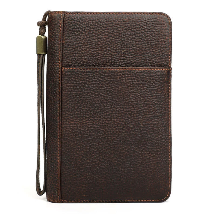 Travel Large Capacity Zipper Leather Cigar Case (For Five Cigars) - Coffee - image 2