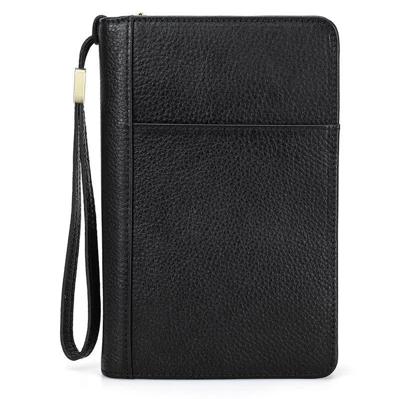 Travel Large Capacity Zipper Leather Cigar Case (For Five Cigars) - Black - image 14