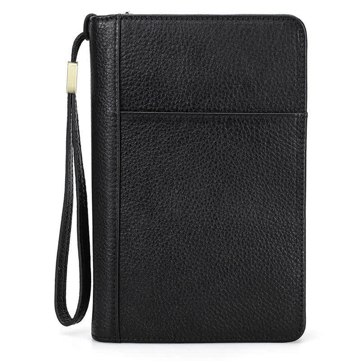Travel Large Capacity Zipper Leather Cigar Case (For Five Cigars) - Black - image 14