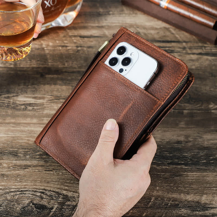 Travel Large Capacity Zipper Leather Cigar Case (For Five Cigars) - image 1