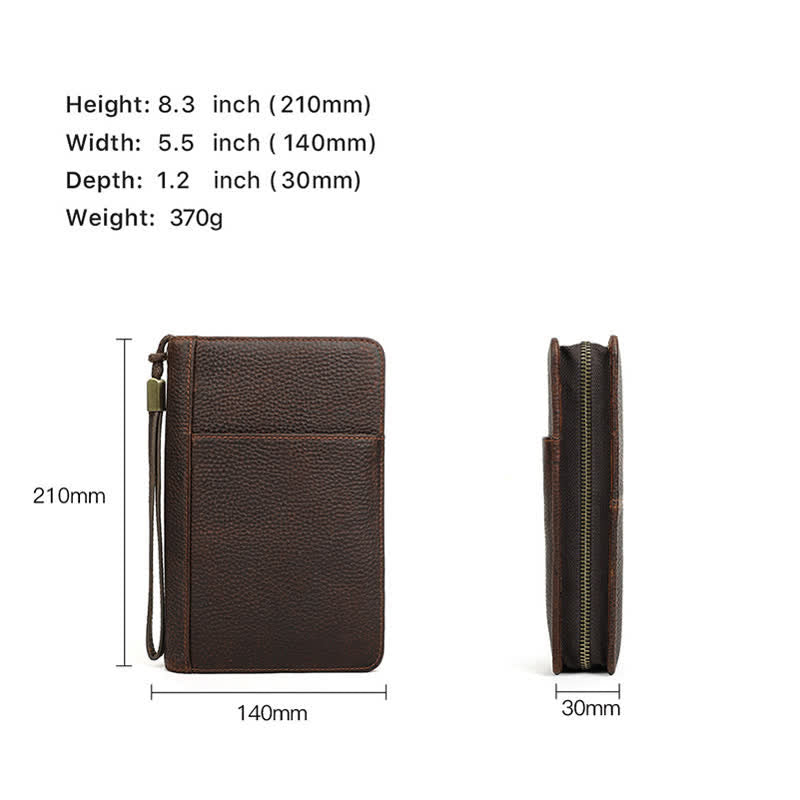 Travel Large Capacity Zipper Leather Cigar Case (For Five Cigars) - image 9