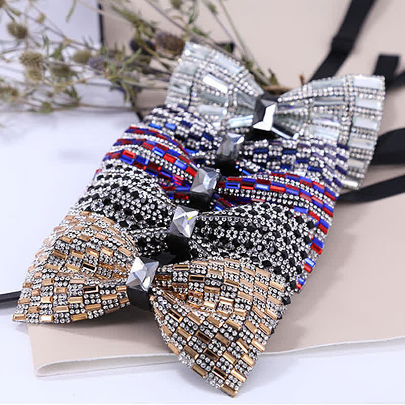Men's Exquisite Crystal Rhinestone Bow Tie - image 1