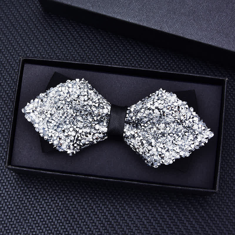 Men's Casual Fashion Crystal Rhinestone Bow Tie - image 4