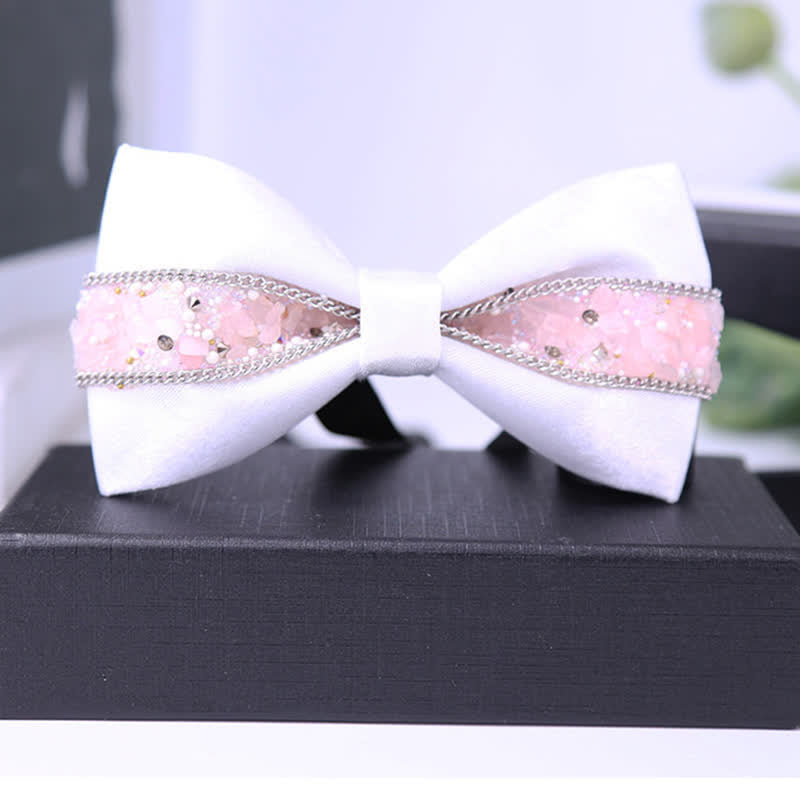 Men's Black Base Sparkling Stones Rhinestone Bow Tie - Style #13 - image 20