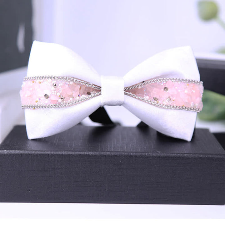 Men's Black Base Sparkling Stones Rhinestone Bow Tie - Style #13 - image 20