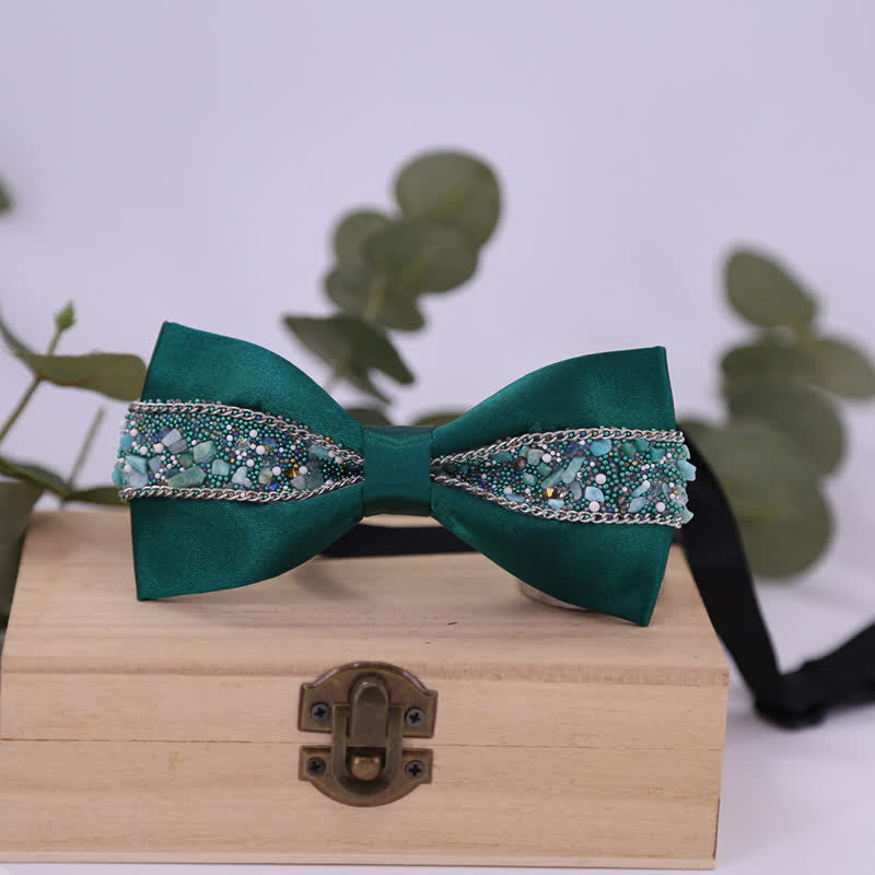 Men's Black Base Sparkling Stones Rhinestone Bow Tie - Style #17 - image 27