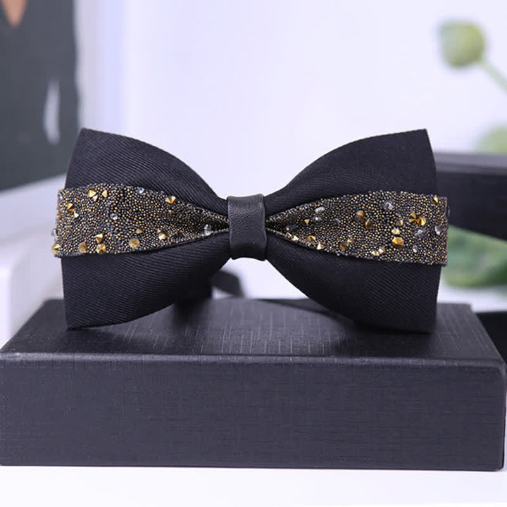 Men's Black Base Sparkling Stones Rhinestone Bow Tie - Style #9 - image 14