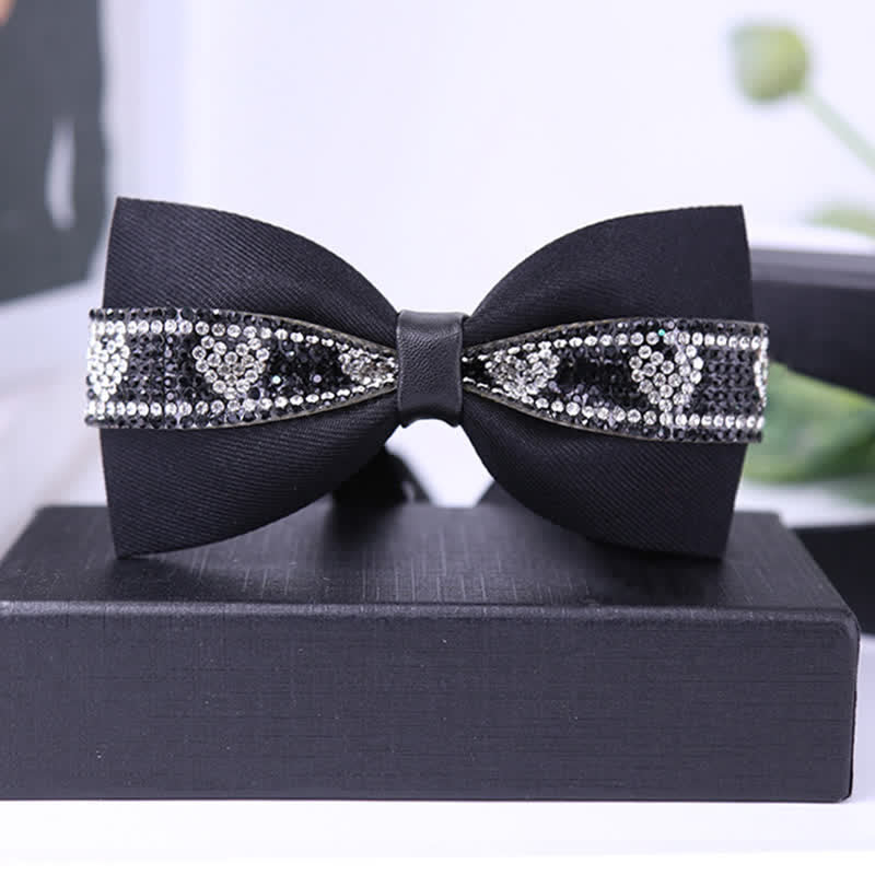 Men's Black Base Sparkling Stones Rhinestone Bow Tie - Style #10 - image 15