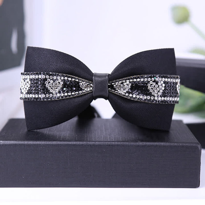 Men's Black Base Sparkling Stones Rhinestone Bow Tie - Style #10 - image 15