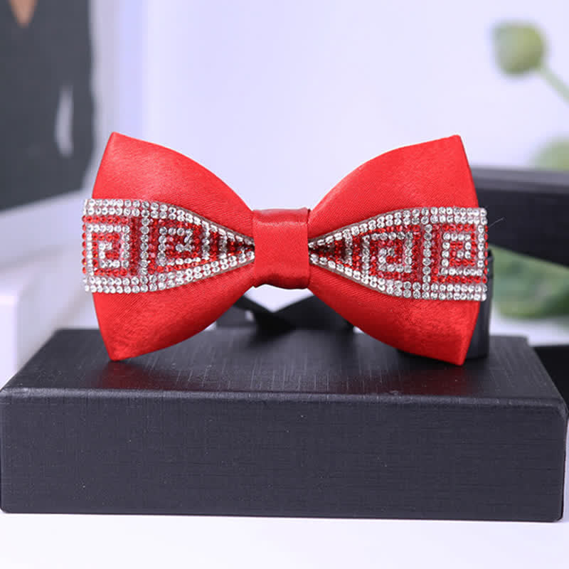 Men's Black Base Sparkling Stones Rhinestone Bow Tie - Style #14 - image 22