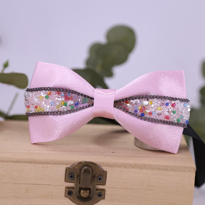 Men's Black Base Sparkling Stones Rhinestone Bow Tie - Style #16 - image 26