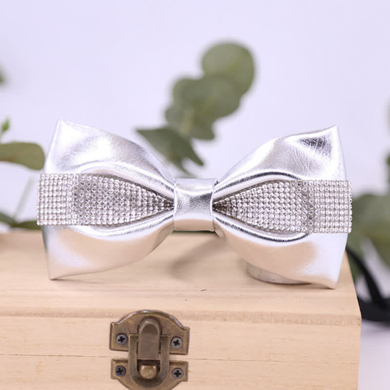 Men's Black Base Sparkling Stones Rhinestone Bow Tie - Style #15 - image 25