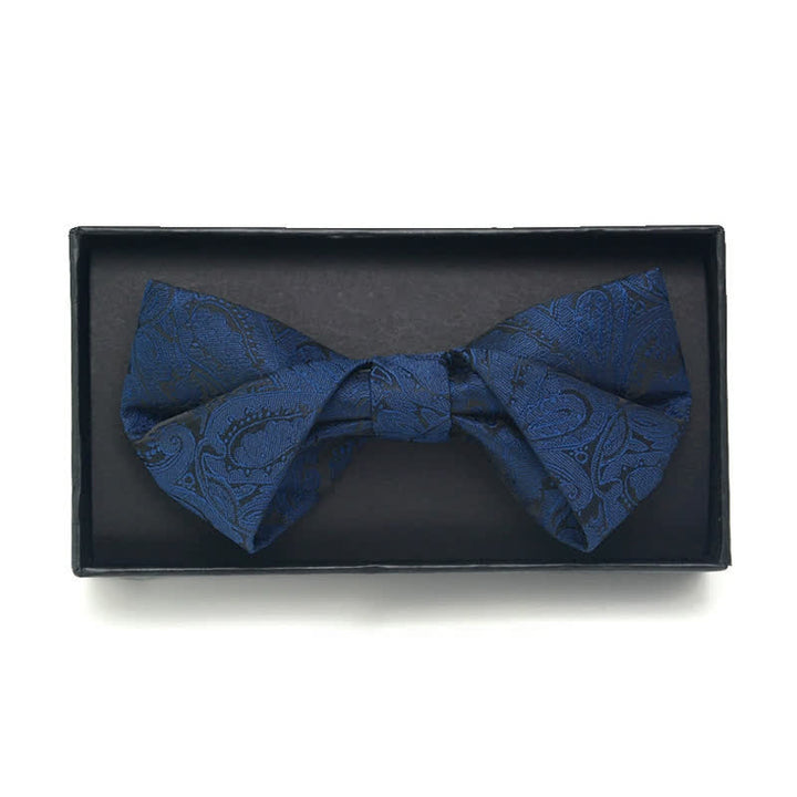 3Pcs Men's Navy Paisley Pocket Corsage Bow Tie Set - Twist - Bow Tie - image 5