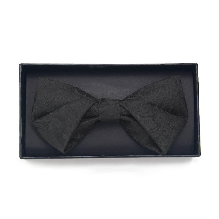 3Pcs Men's Black Paisley Pocket Corsage Bow Tie Set - Twist - Bow Tie - image 9