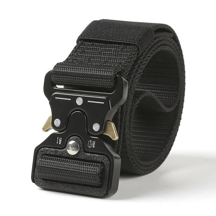 Men's Heavy Duty Release Buttons Tactical Belt - Black - 48" - image 10
