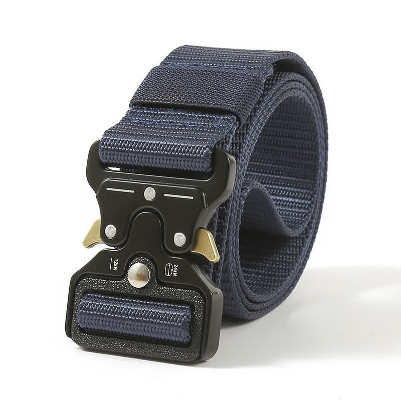 Men's Heavy Duty Release Buttons Tactical Belt - Navy - 48" - image 13
