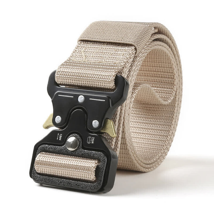 Men's Heavy Duty Release Buttons Tactical Belt - Beige - 48" - image 14
