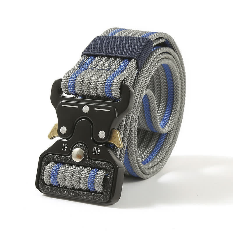 Men's Heavy Duty Release Buttons Tactical Belt - Gray & Blue - 48" - image 19