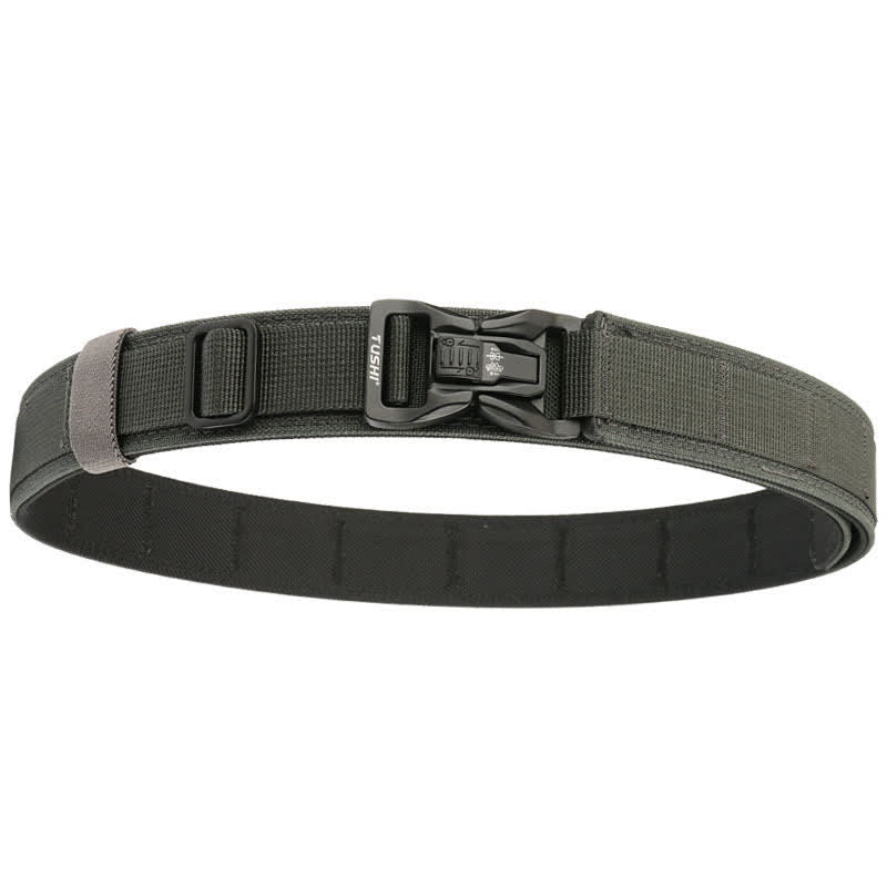 Men's Thickened Double-Locked Quick Release Buckle Tactical Belt - Dark Gray - 40" - image 12