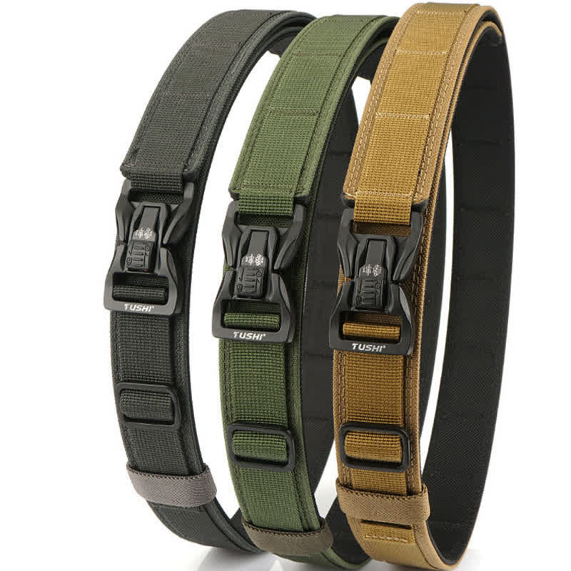 Men's Thickened Double-Locked Quick Release Buckle Tactical Belt - image 9