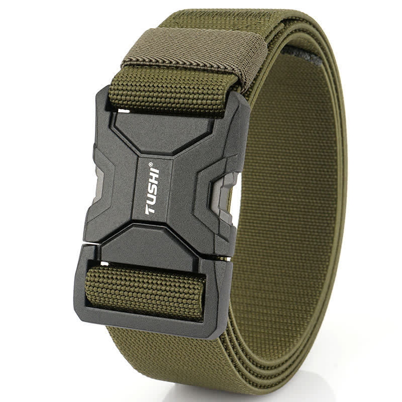 Men's Simple Quick Release Buckle Elastic Tactical Belt - Army Green - 48" - image 7