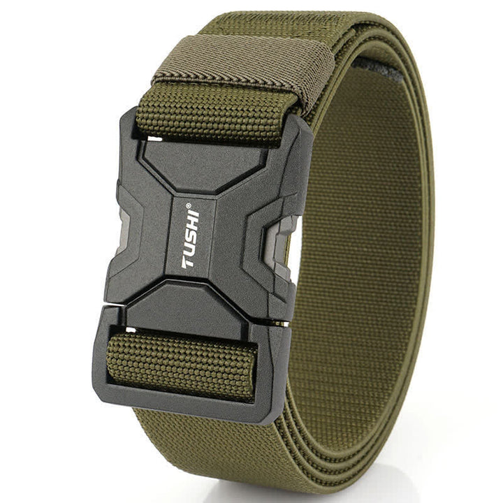 Men's Simple Quick Release Buckle Elastic Tactical Belt - Army Green - 48" - image 7