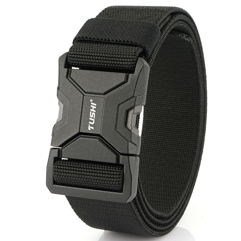 Men's Simple Quick Release Buckle Elastic Tactical Belt - Black - 48" - image 0
