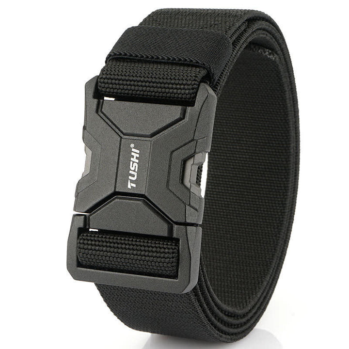 Men's Simple Quick Release Buckle Elastic Tactical Belt - Black - 48" - image 0