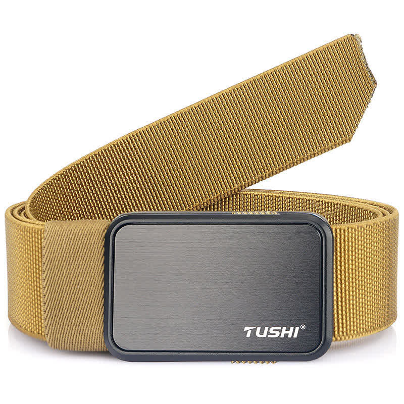 Men's Military Work Quick Release Buckle Tactical Belt - Dark Khaki - 46" - image 12