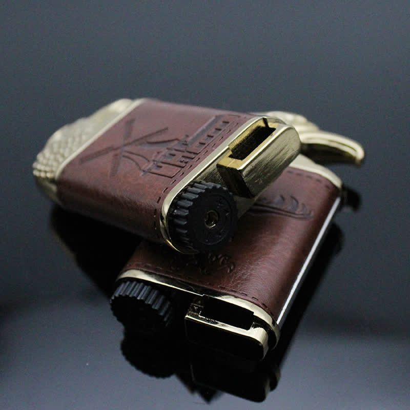 Eagle Head Leather Refillable Butane Lighter - image 4