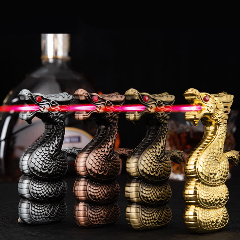 Creative Unique Dragon Shape Refillable Butane Lighter - image 1
