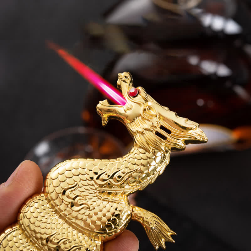 Creative Unique Dragon Shape Refillable Butane Lighter - image 4