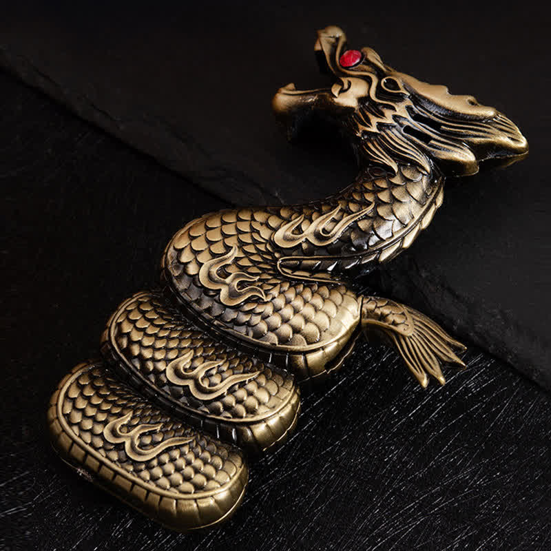 Creative Unique Dragon Shape Refillable Butane Lighter - Bronze - image 6