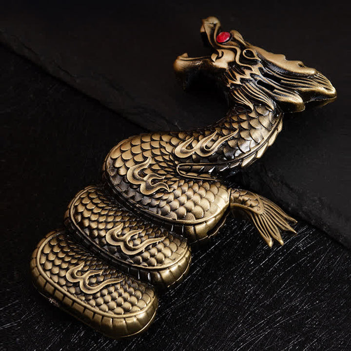 Creative Unique Dragon Shape Refillable Butane Lighter - Bronze - image 6